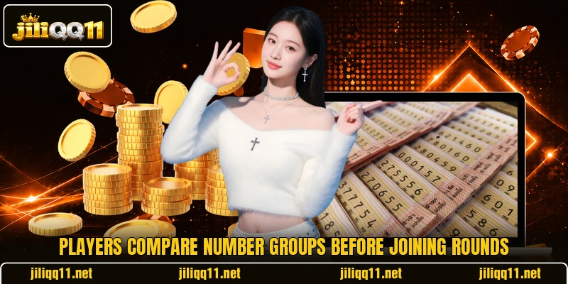 Players compare number groups before joining rounds Players compare number groups before joining rounds