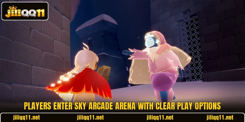 Players enter Sky Arcade Arena with clear play options Players enter Sky Arcade Arena with clear play options