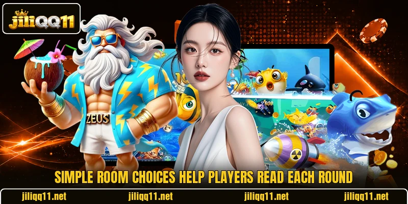 Simple room choices help players read each round Simple room choices help players read each round