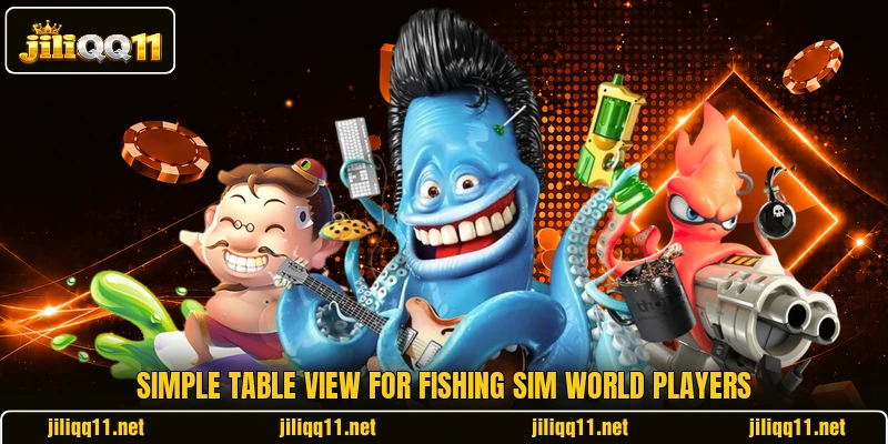 Simple table view for Fishing Sim World players